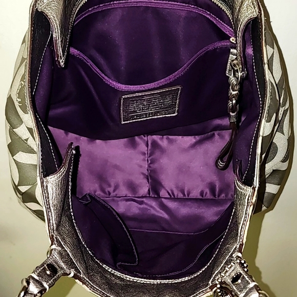 Coach Handbags - [SOLD] Silver Tribeca Coach Shoulder Bag / C Logo Signature Purse Tote